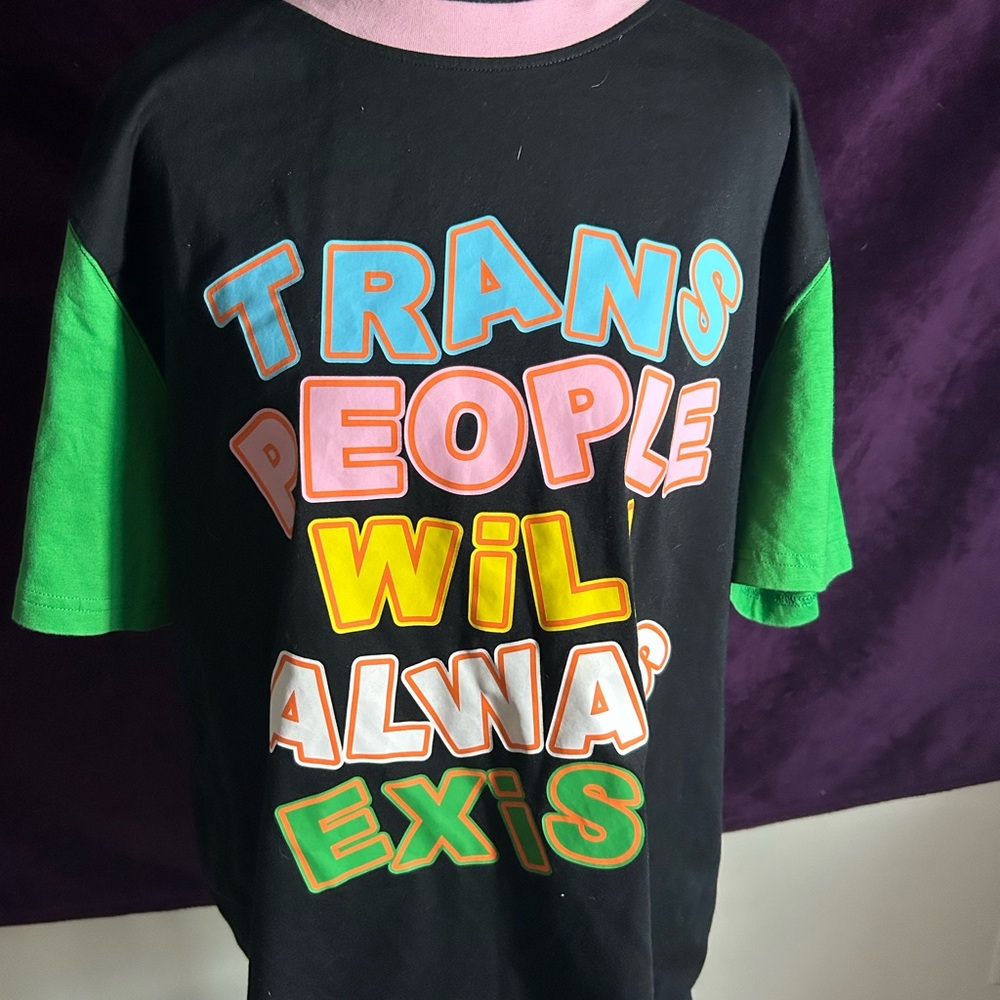 Target Black Tee with Bold Multicolor Message